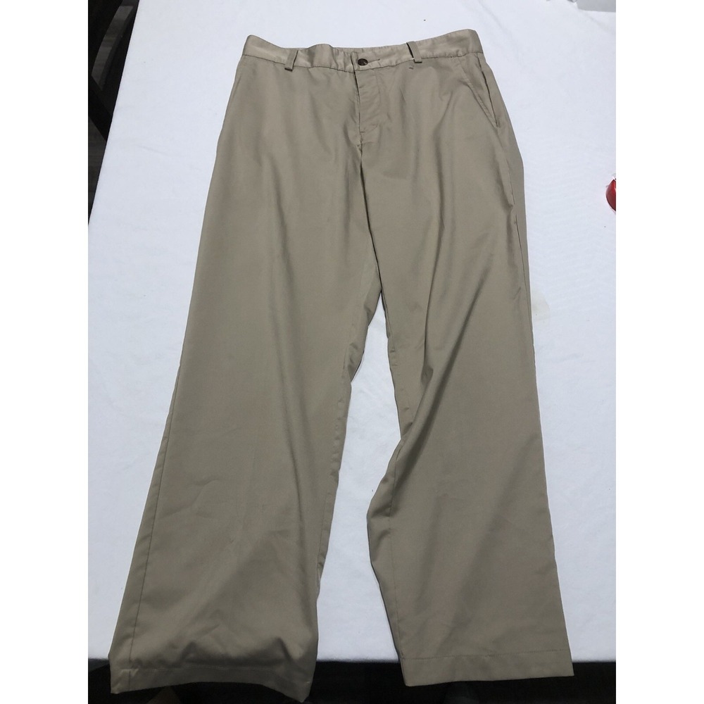 Adidas‎ ClimaLite Golf Pants Tan Performance Wicking Flat Front Men Size 32 x 30